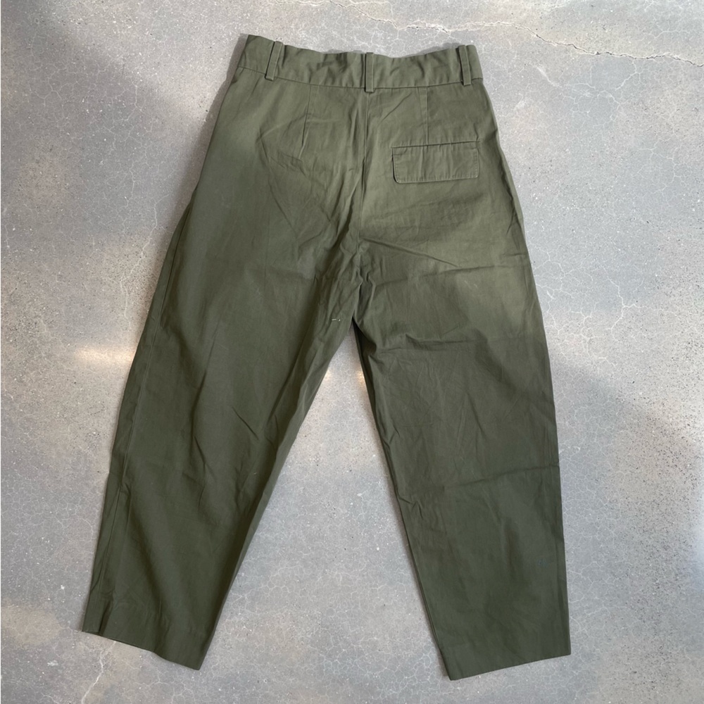 COS Barrel Leg Olive Green Trousers